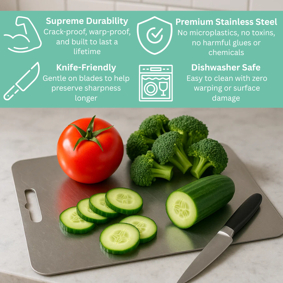 SimplyEco™ Premium Stainless Steel Chopping Board