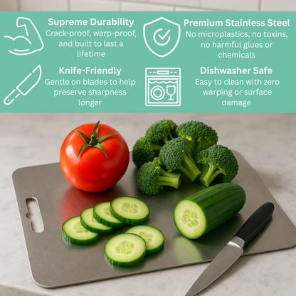 SimplyEco™ Premium Stainless Steel Chopping Board